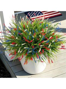 Artificial Monkey Grass UV Resistant Faux Outdoor Plants Garden Porch Decor 12Pc